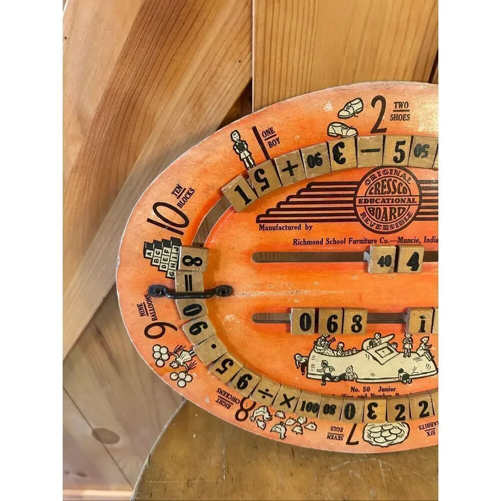 Vintage Original  Cressco Educational Board Reversible No. 50 1940 (5263)